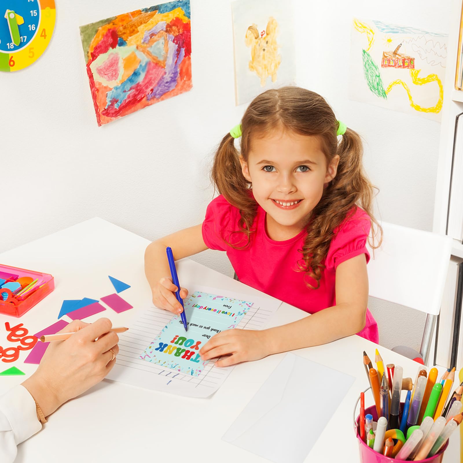 Hxezoc Dankeskarten Für Kinder – 72 Stück Mit Umschlägen, Konfetti-Design