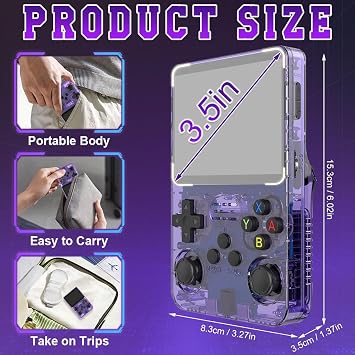 R36s Handheld Game Console, Retro Handheld with 3.5 Inch IPS Screen and 64G TF Card, Portable Hand Held Game Consoles with Linux System and 18000+ Preloaded Games, Gaming Console for Adults