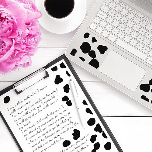 Miniatura 4 de 18 hojas de 540 calcomanías con estampado de vaca, calcomanía decorativa autoadhesiva con patrón de vaca, adhesivo negro impermeable para botella de