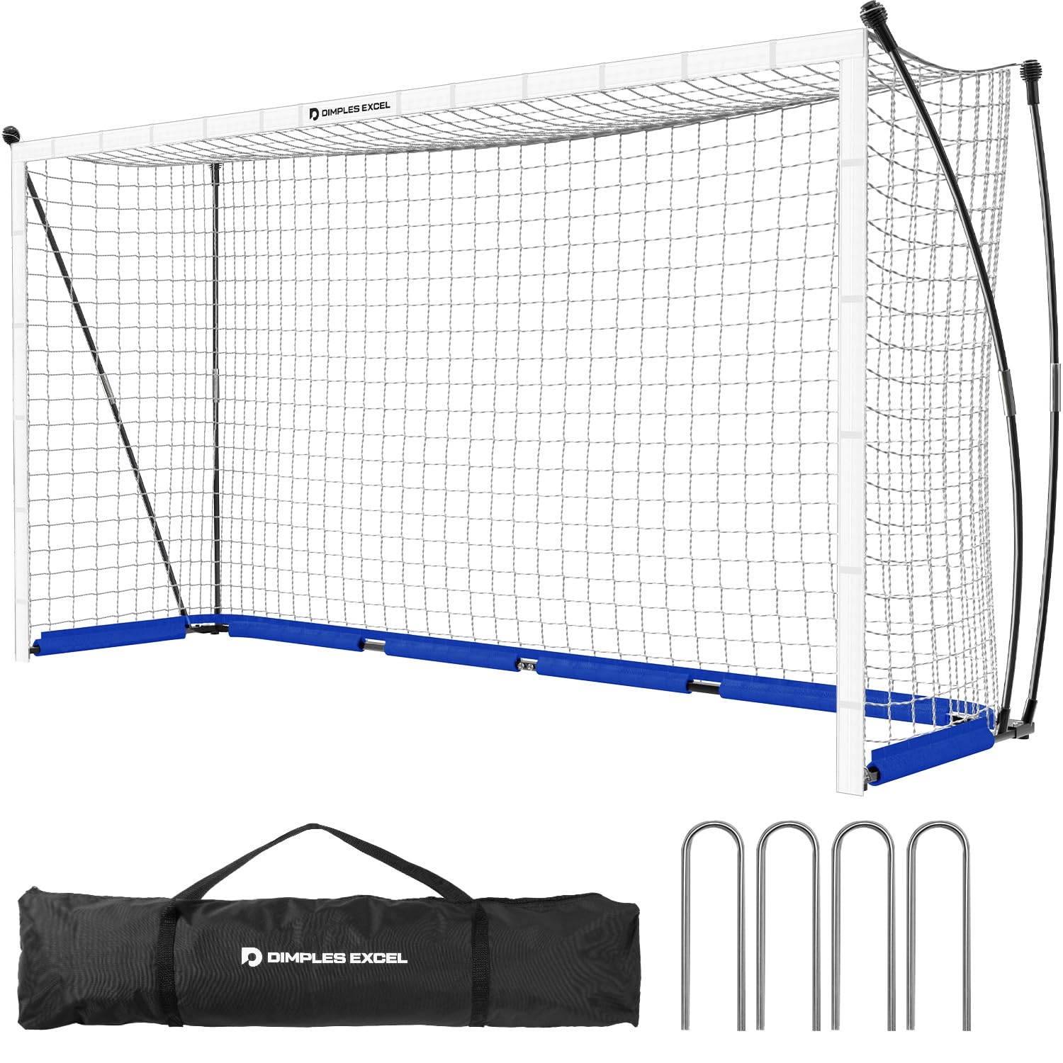 Dimples Excel 12x6 FT Football Goal Net for Adults Teens,Portable Football Goal Post with Carry Bag for Backyard Quick Setup Football Nets