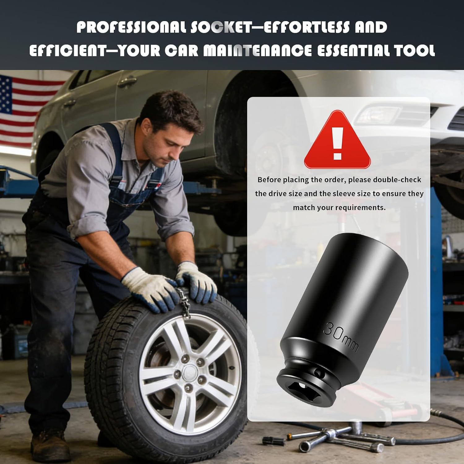 30 mm Socket 1/2 Drive,High Torque 30mm 12 Point Axle Nut Socket for Dismantling Axle Nut & Hub Lock Nuts,Professional Impact Sockets Automotive Tools for Impact Ratchet Wrench