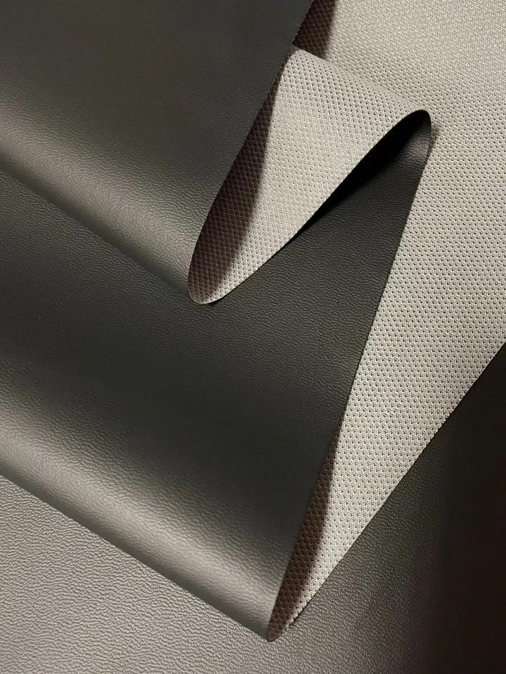 by The Yard Vinyl Fabric Faux Leather Automotive Car Upholstery 56" Wide Continuous by Yard (Black 25#)