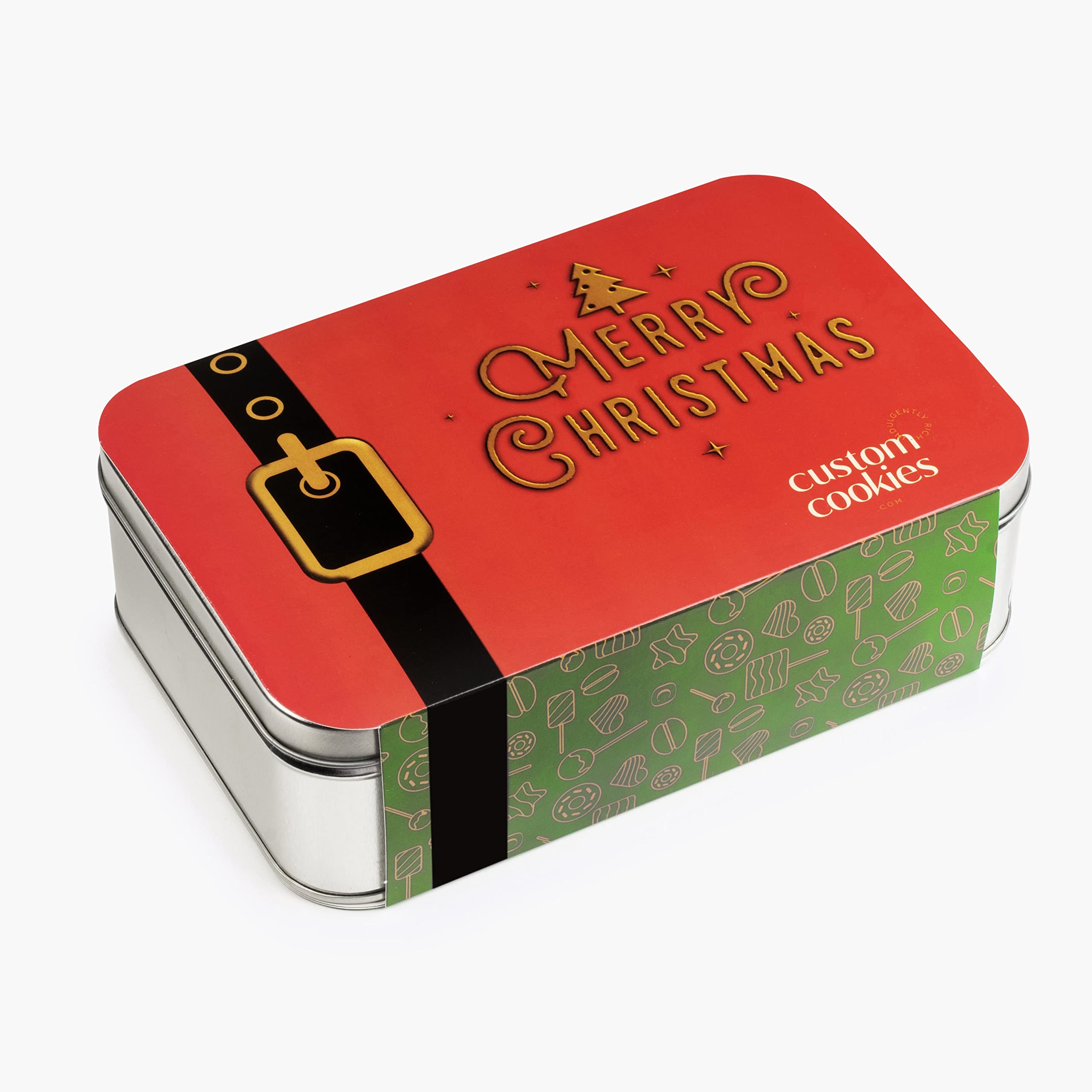 Weihnachtsplätzchen, dekorierte schwarz-weiße Kekse in Dose, Gourmet-Lebensmittel-Geschenk-Box, Urlaubsgeschenke, Firmenidee, für Männer und Frauen, Prime Delivery 18 Stück Custom Cookies