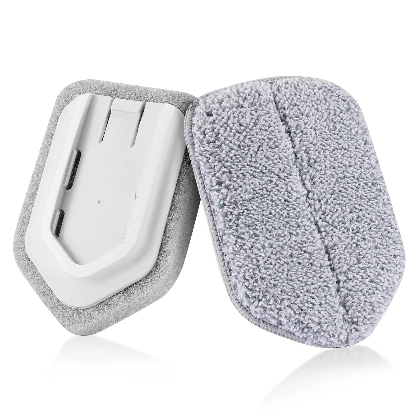 Pack of 2 Scrubbing Cloth Pad and Microfibre Attachment Fit Apobob Bathroom Scrubber with Handle for Shower Cleaning Brush for Cleaning Bathroom, Toilet, Balcony