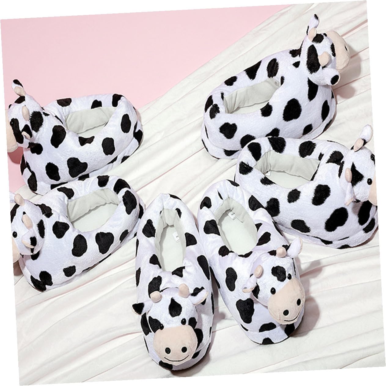 minkissy Pantofole Calde Donna Invernali in Cotone, Antiscivolo, Bianche