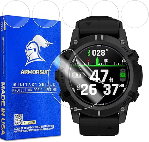 Miniatura 55 de ArmorSuit Paquete de 6 protectores de pantalla para Garmin Forerunner 265 (1.812 pulgadas) MilitaryShield HD Clear Film – Fabricado en Estados