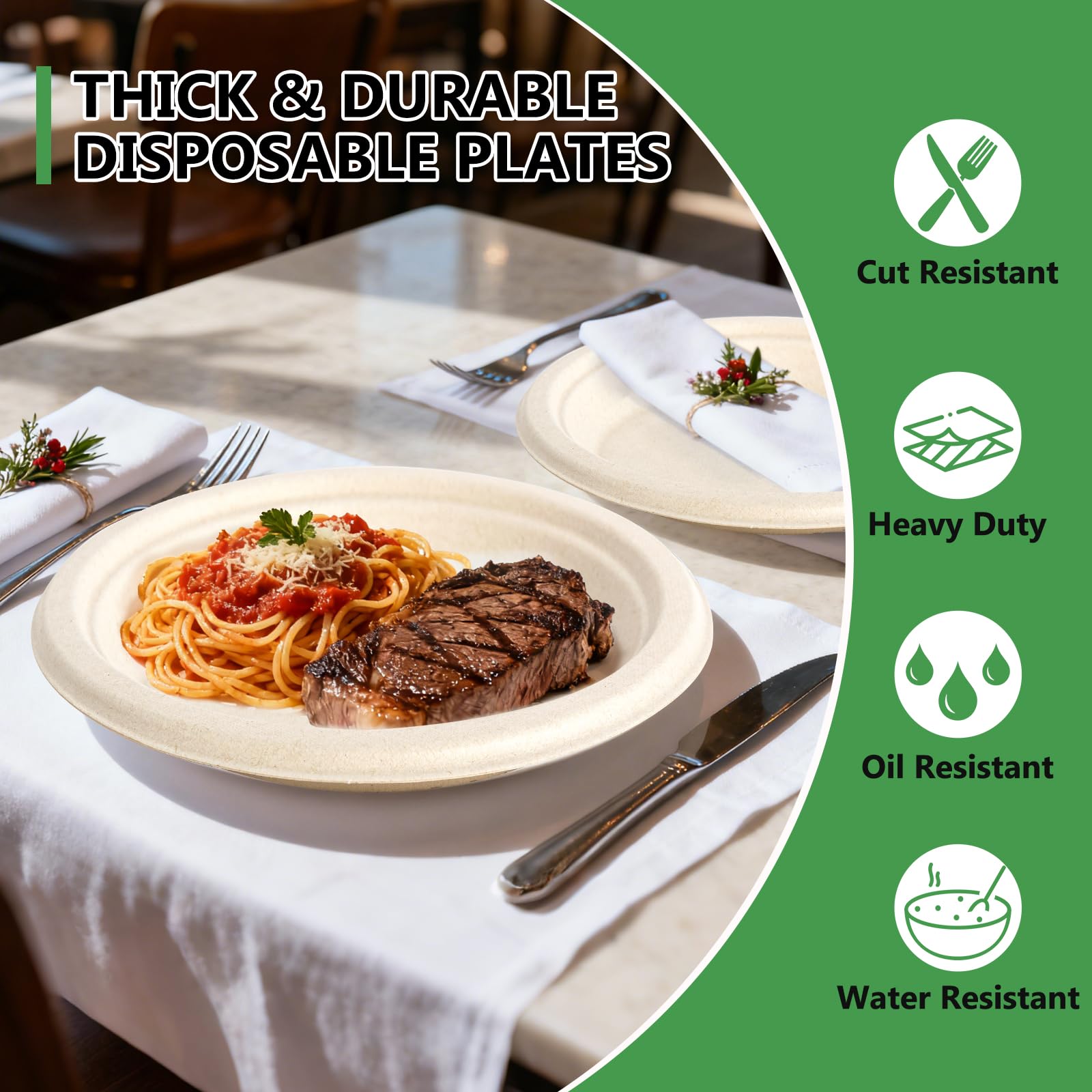 Piatti di Carta 100 Pcs, Piatti Rotondi Usa e Getta Biodegradabile e Compostabile, Piatto Stoviglie di Carta per Compleanno Feste Campeggio Barbecue Picnic (Colore del legno, 15.2 cm)