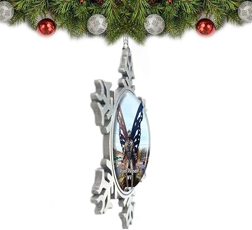 Miniatura 2 de Point Pleasant Mothman Museum West Virginia USA Adorno de Navidad Decoración de árbol de cristal Metal recuerdo regalo
