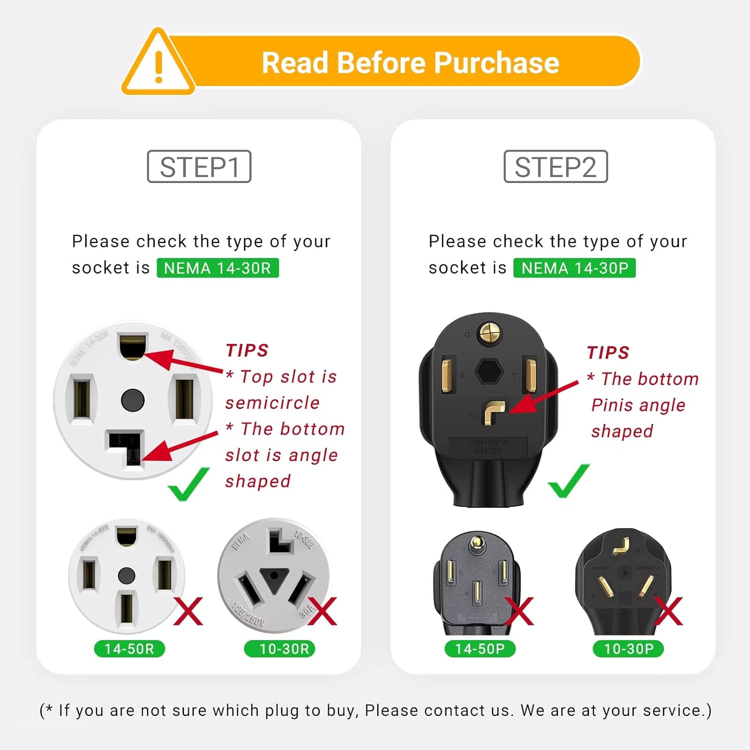 Rental Friendly Dryer Outlet EV Charging Extension Cord 4 Prong and NEMA 14-30P to 14-50R EV Charger Adapter Cord