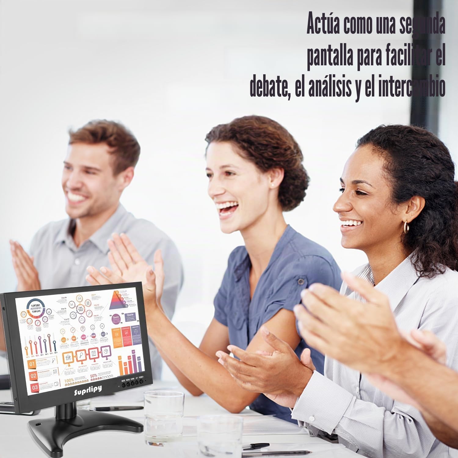 Monitor HDMI de 10,1 pulgadas 1920x1200 IPS Carcasa de metal Pantalla LCD a color con entradas HDMI/VGA/AV/BNC y altavoz dual