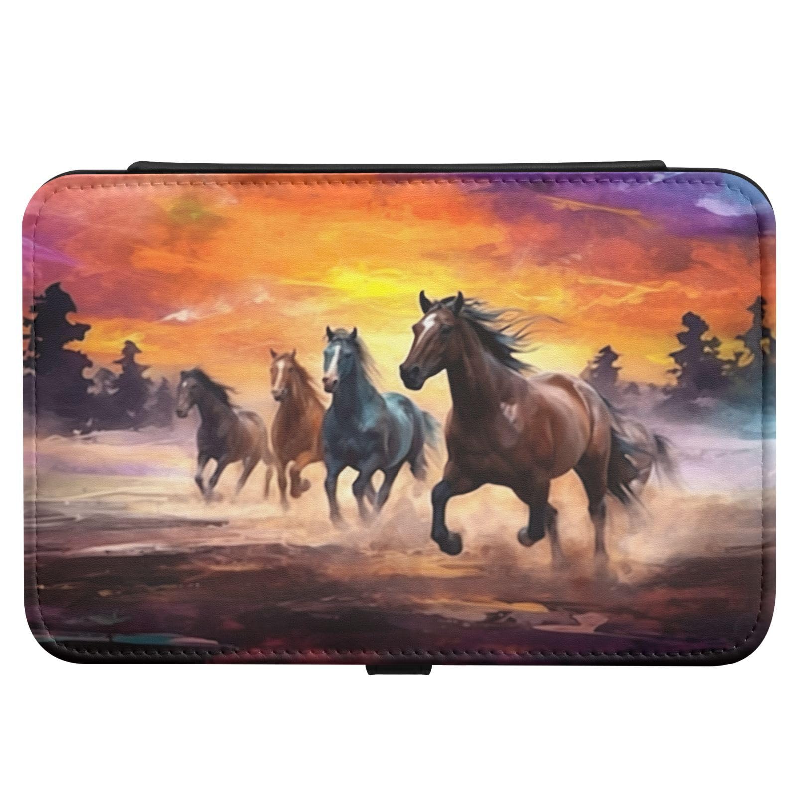 Haskirky Horse Painting Jewelry Box Portable PU Leather Travel Jewelry Organize for Women Jewelry Storage Display Holder for Ring, Necklace, Earring