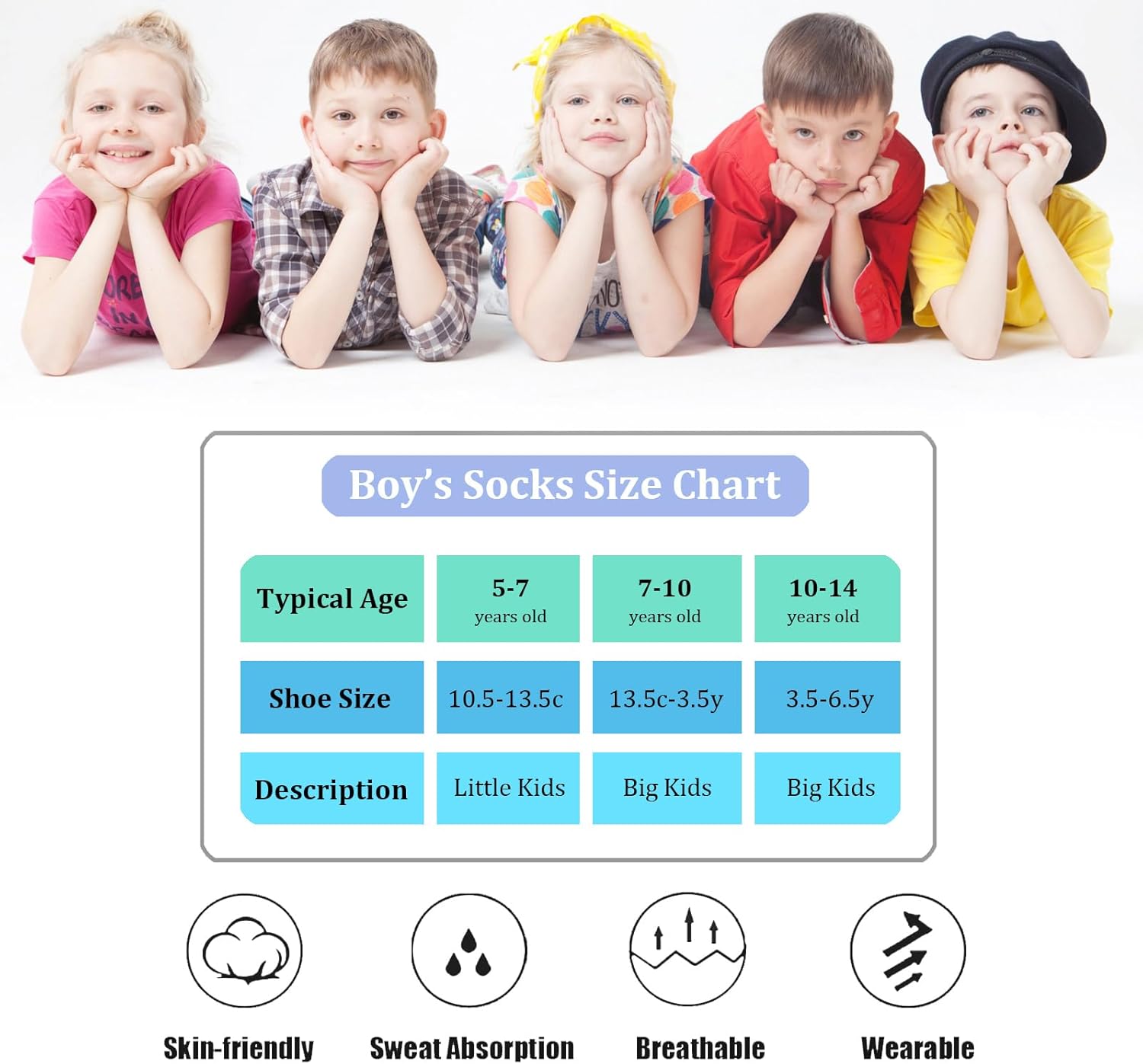 Boys Socks 12 Pairs Low Cut Ankle Sock for Boy Sport Athletic Running Sock - Image 3