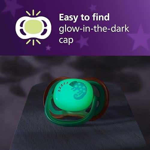 Miniatura 4 de Philips Avent Ultra Air - Chupetes nocturnos con diseño ortodóntico, para bebés de 6 a 18 meses, brillan en la oscuridad, pezón simétrico de