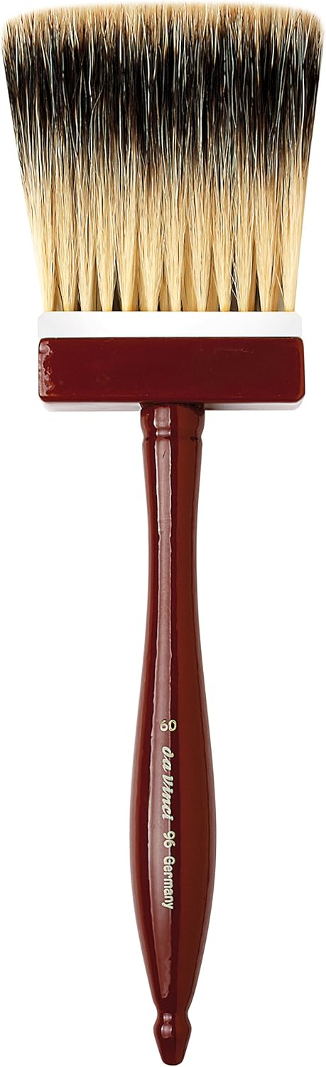 da Vinci Varnish & Priming Series 96 Softener Brush, 5-Row Thickness Pure Badger Hair with Wood Handle and Plastic Fastening, Size 40