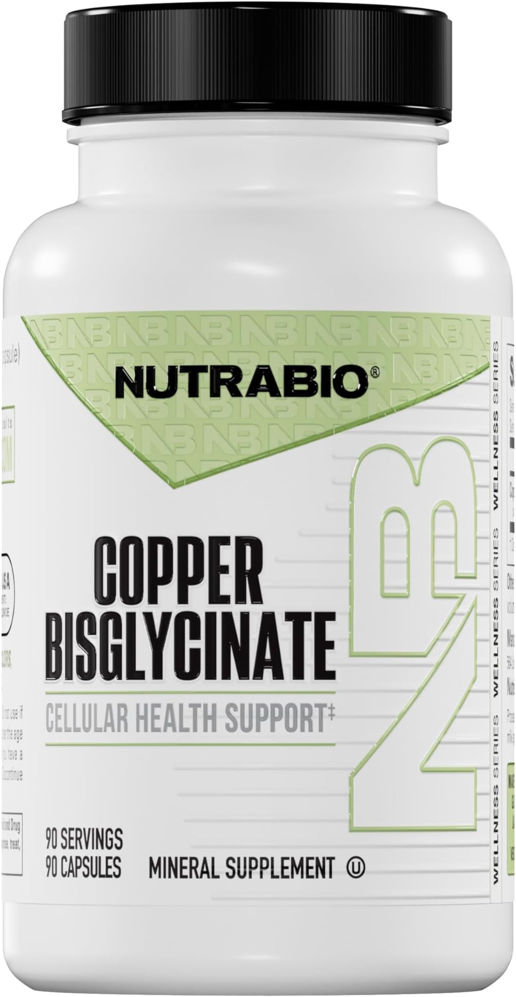 NutraBio Chelated Copper Bisglycinate Supplement (3mg), Immune Support - Copper Supplement- 90 Capsules