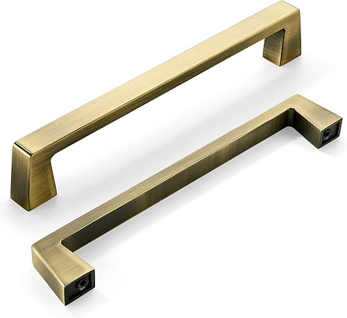 khtumeware Paquete de 20 tiradores de latón cepillado envejecido de 6 14 pulgadas (6.299 in) para gabinetes de cocina, tiradores de muebles para