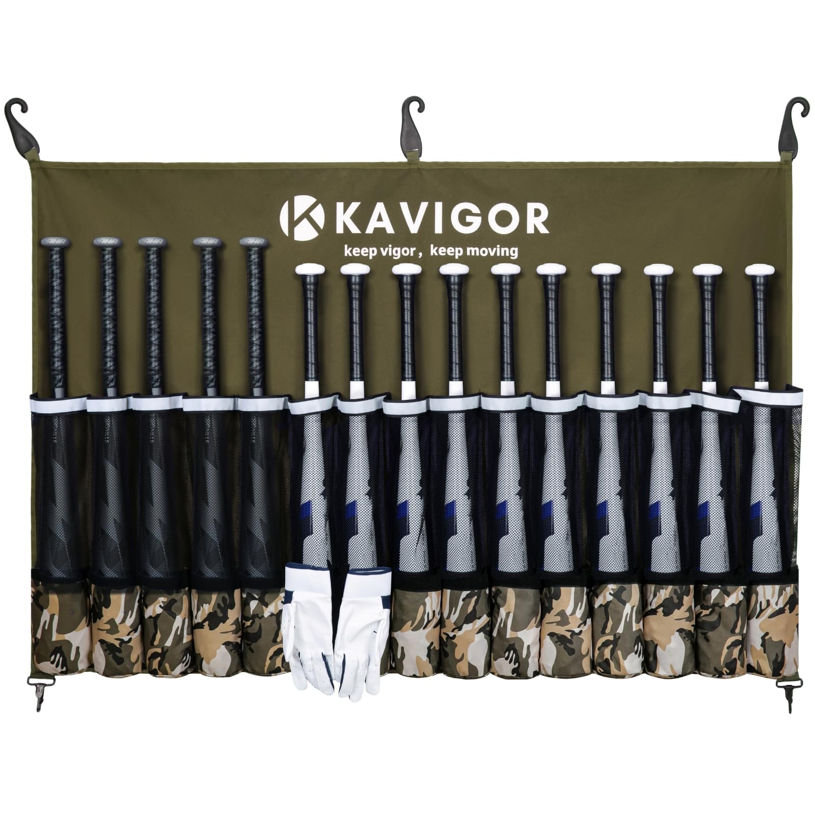 Amazon.com : KAVIGOR 15-Bat Baseball/Softball Dugout Organizer