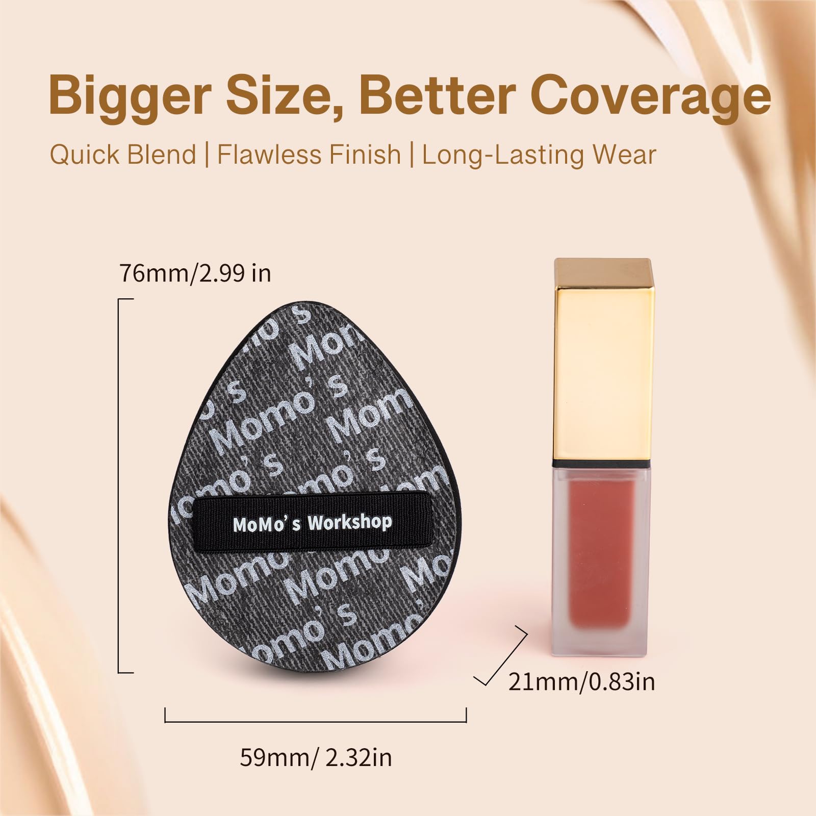 Momo's Workshop 2pcs Powder Puff, Makeup Sponge for Liquid Foundation Ultra Soft Face Powder Puff, Hypoallergenic - Image 4
