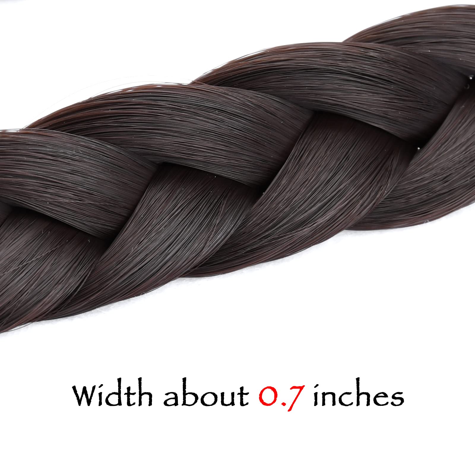 Gledola Thin 2 Strands Fishtail Plaited Braids Headband Braided Synthetic Hair Elastic Stretch - Image 2