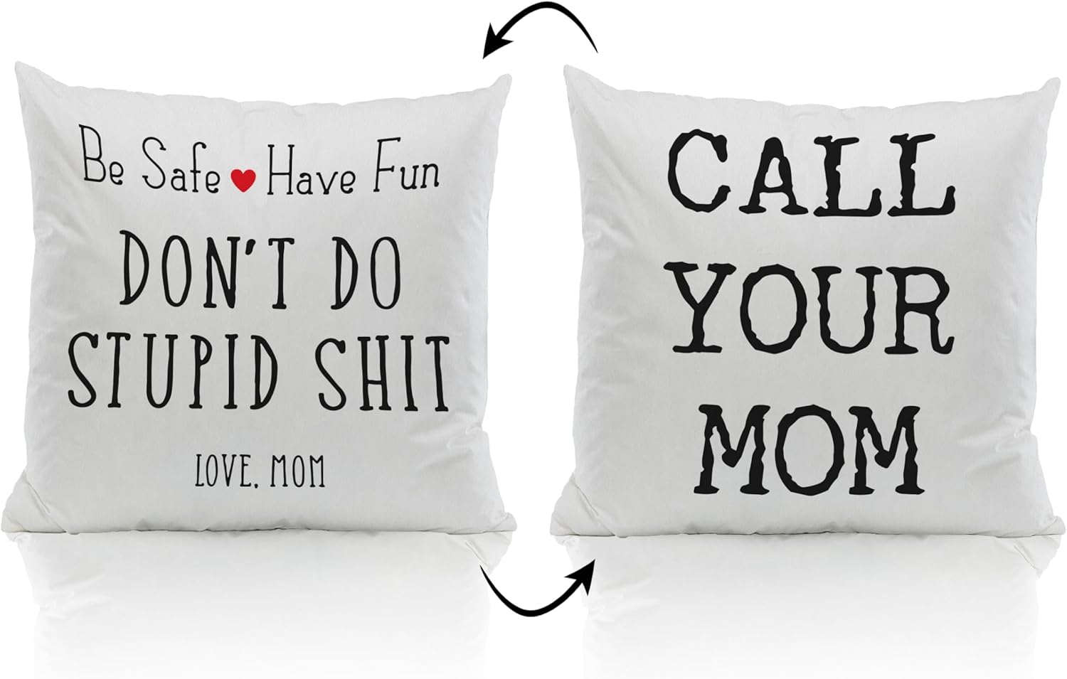 ZJSYXXU Call Your Mom Throw Pillow Covers 18x18 Inch, Funny College Dorm Decor Decorative Pillowcases Cushion Cover Decor for Couch Sofa Living Room, Graduation Gifts for Daughter Son