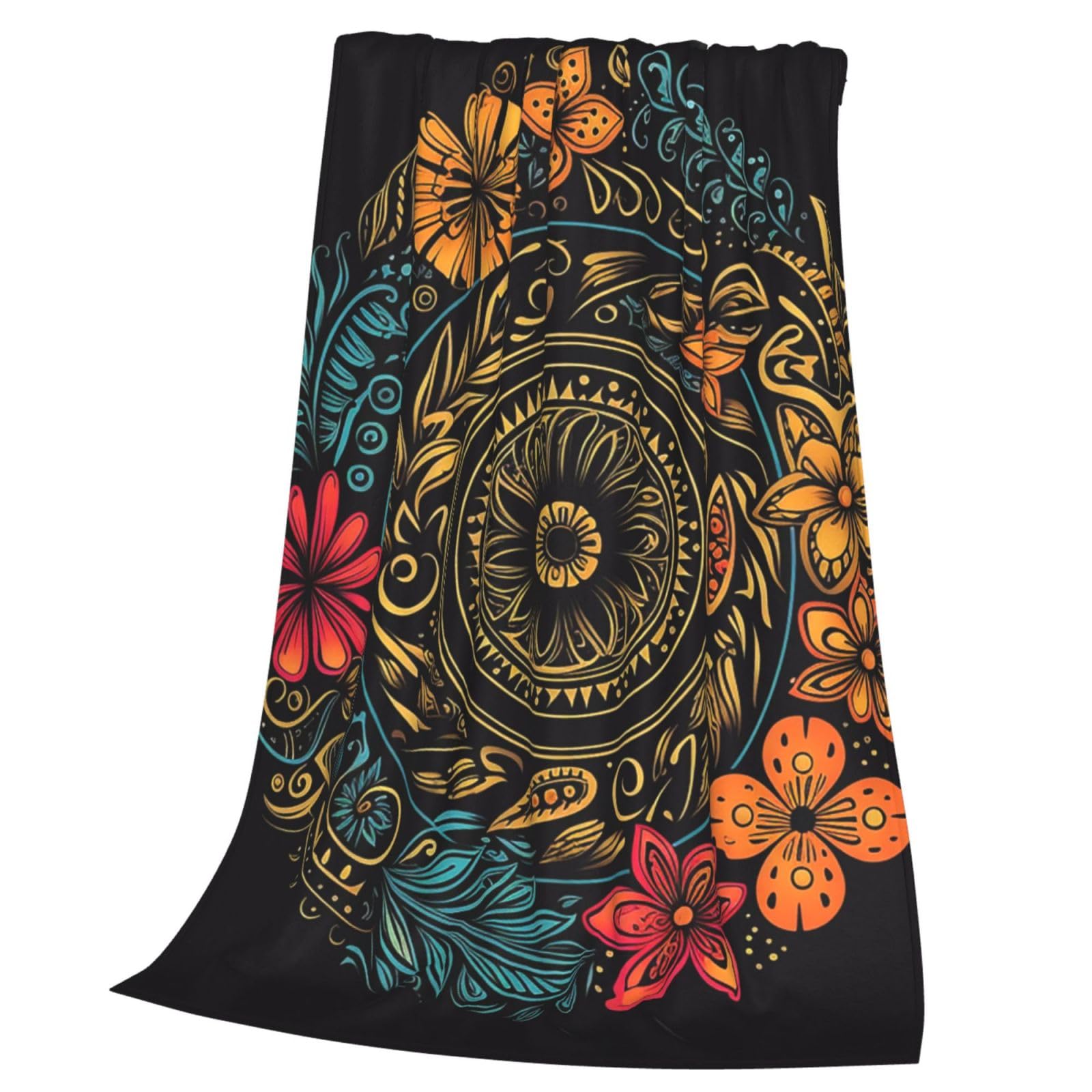Couverture ronde en flanelle fleurie pour vos soirees cocooning et moments de detente