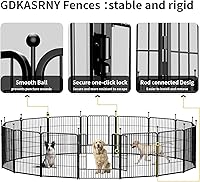 Vista 2 de Corralito portátil para perros, valla de ejercicio de metal resistente para mascotas, corral para interiores y exteriores, corral para mascotas