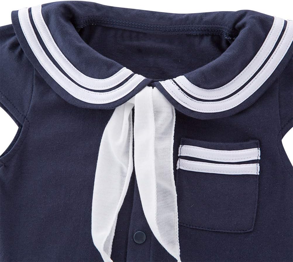 LXKIKMM Baby Girl Nautical Dress Sailor Suit Jumpsuit Romper - Image 2