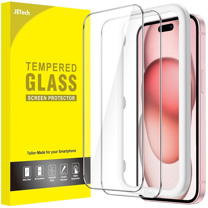 JETech Pellicola Protettiva per iPhone 15, 2 Pezzi