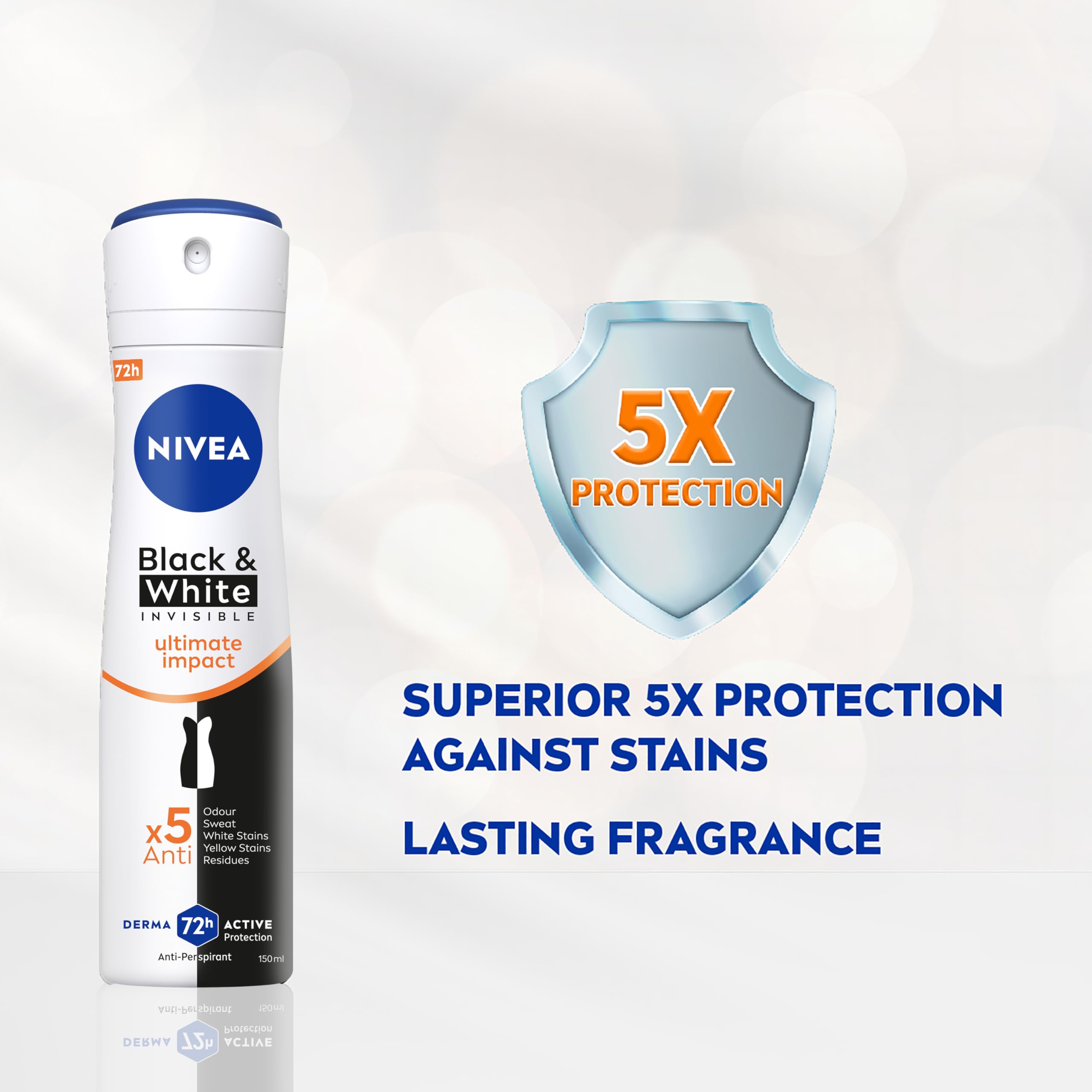 Nivea Deodorant Spray Invisible Black White (Clear) : Amazon.sg