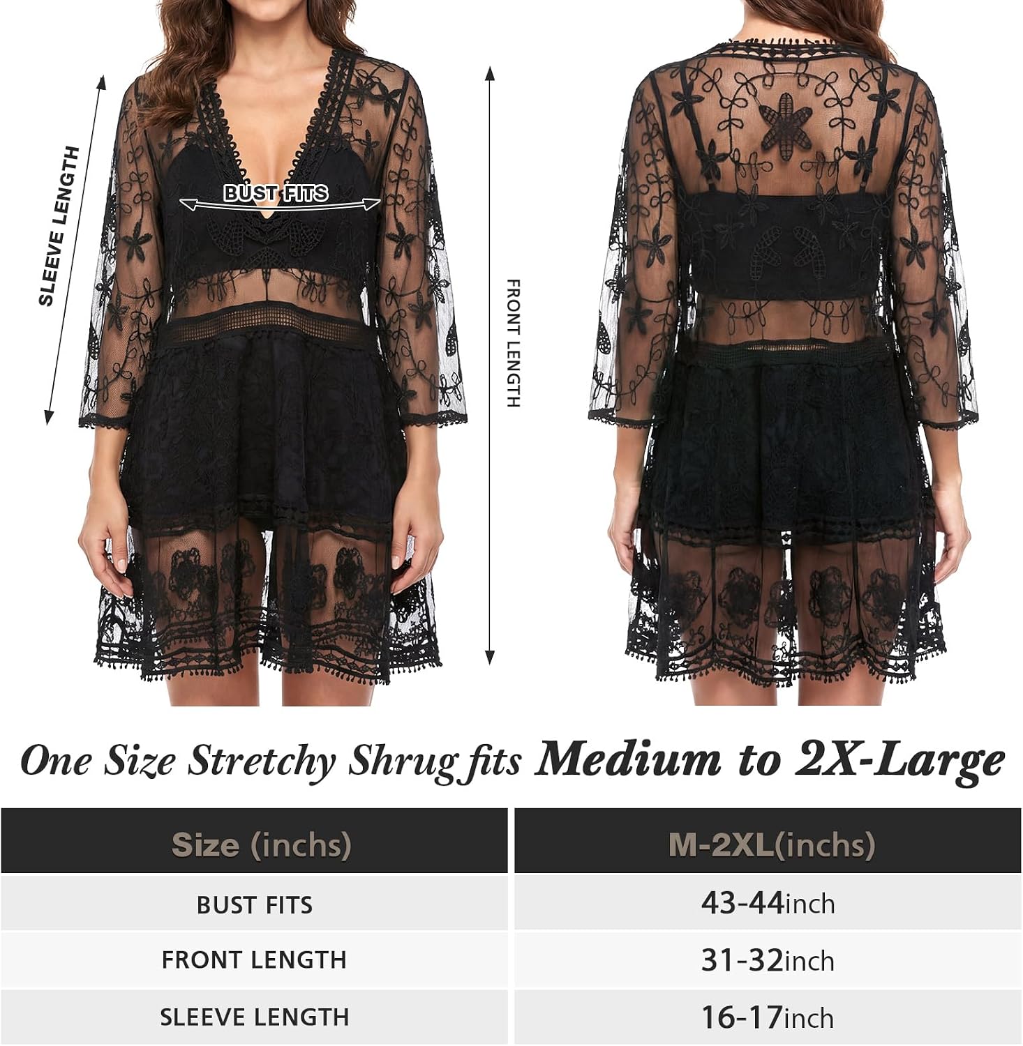 Cuffbow Bathing Suit Cover up for Women Boho Swimsuit Lace V-Neck Coverup Swimwear Loose Beach Dress Vacation Beach wear