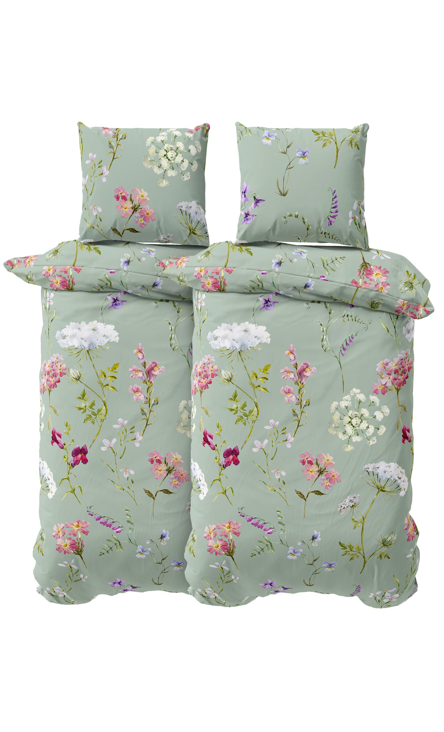 Pościel premium 135 x 200 x 2 – 100% bawełna (kwiaty beżowe)