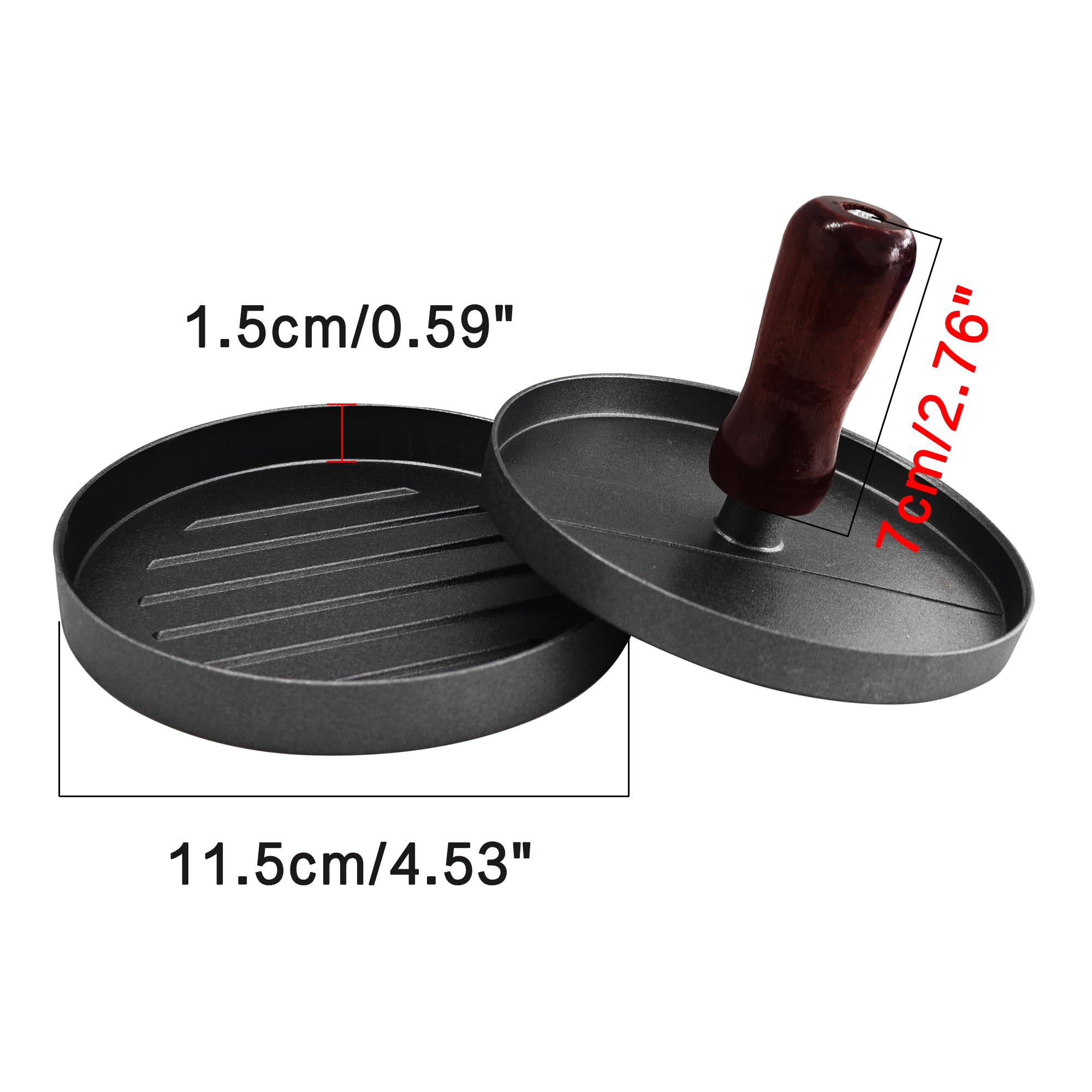 LVYKING Burger Press, Round Hamburg Mold for Burger and Meat, Aluminum Non-Stick Burger Patty Maker for Kitchen BBQ Grill, Brown Handle