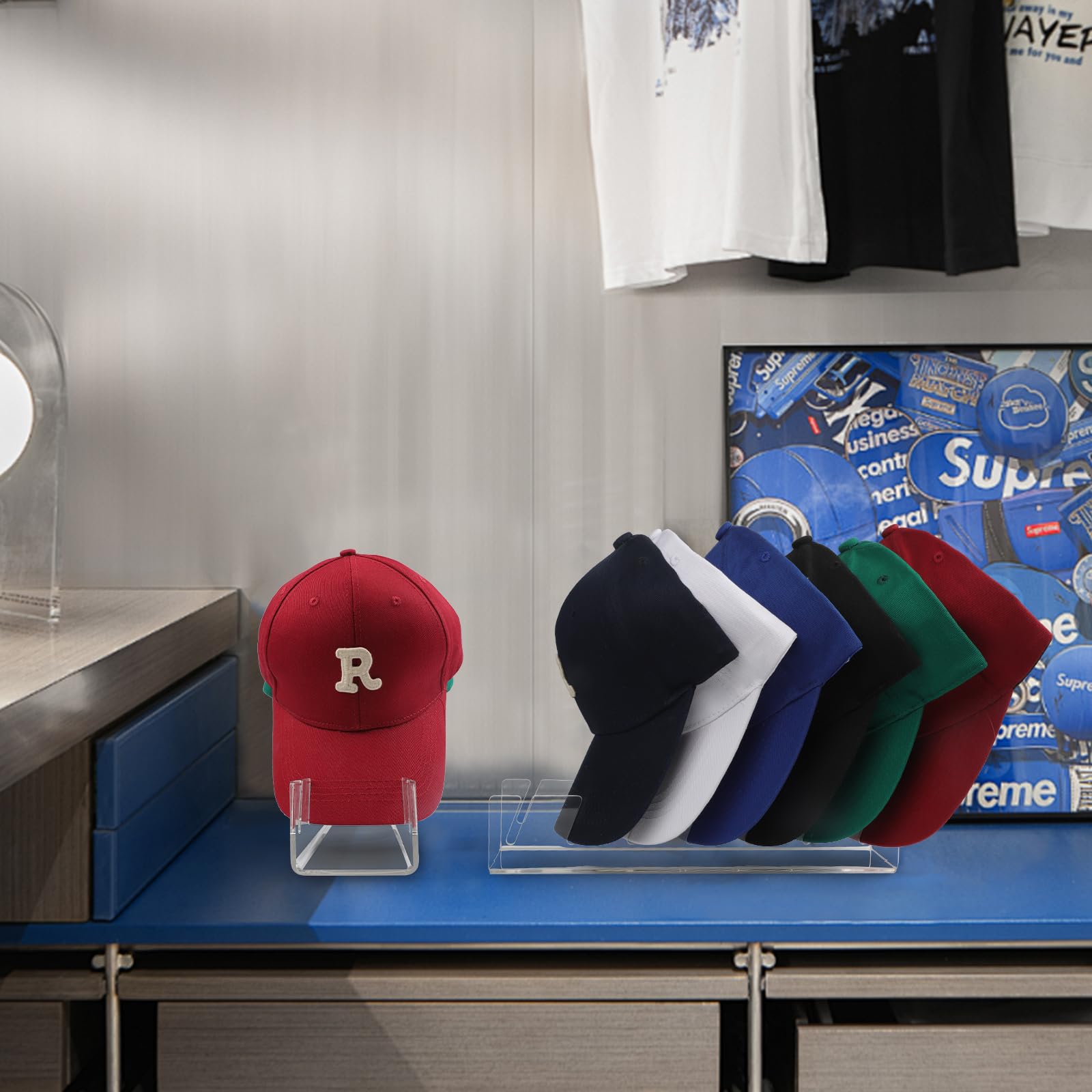 Organizzatore Per Cappelli Fangoo 2 Pezzi | Acrilico, Contiene 14 Cappelli, No Installazione - Per Armadi E Camere