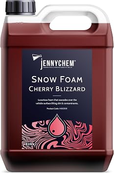 Jennychem Industrial Chemicals cherry snow foam car shampoo | Car Foam | Car Foam Shampoo for Pressure Washers | Highly Concentrated Snow Foam Shampoo | 5 L