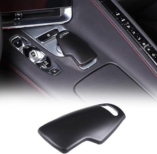 Miniatura 8 de Cubierta de protección de la cabeza de la perilla de la palanca de cambios, fibra de carbono real, 1 unidad compatible con Corvette C8 Stingray 2020