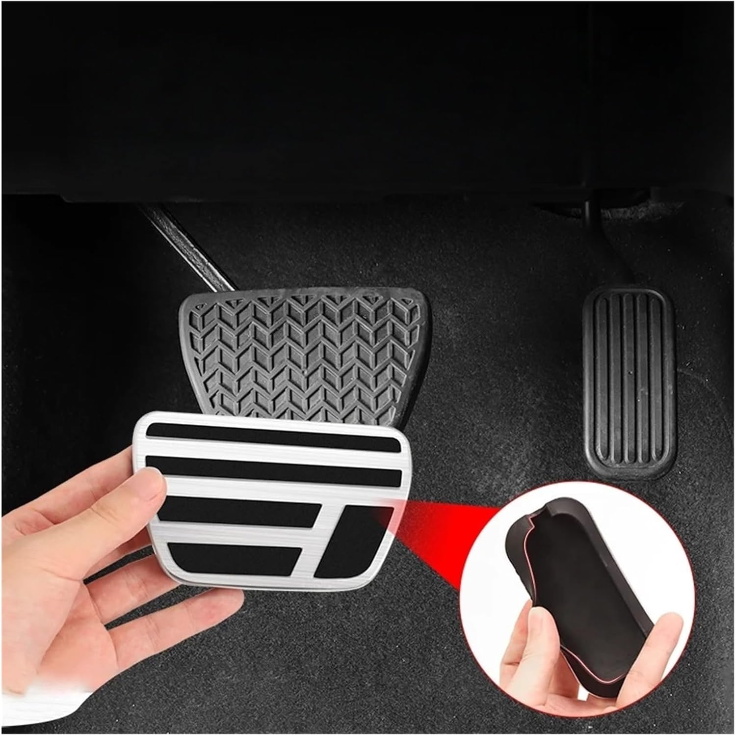 Compatible with Toyota Lexus 700 600 LX700 LX600 2022-2026 Anti-Slip Aluminum Alloy Brake Accelerator Pedal Cover Car Protection Accessories(A Style Silver)