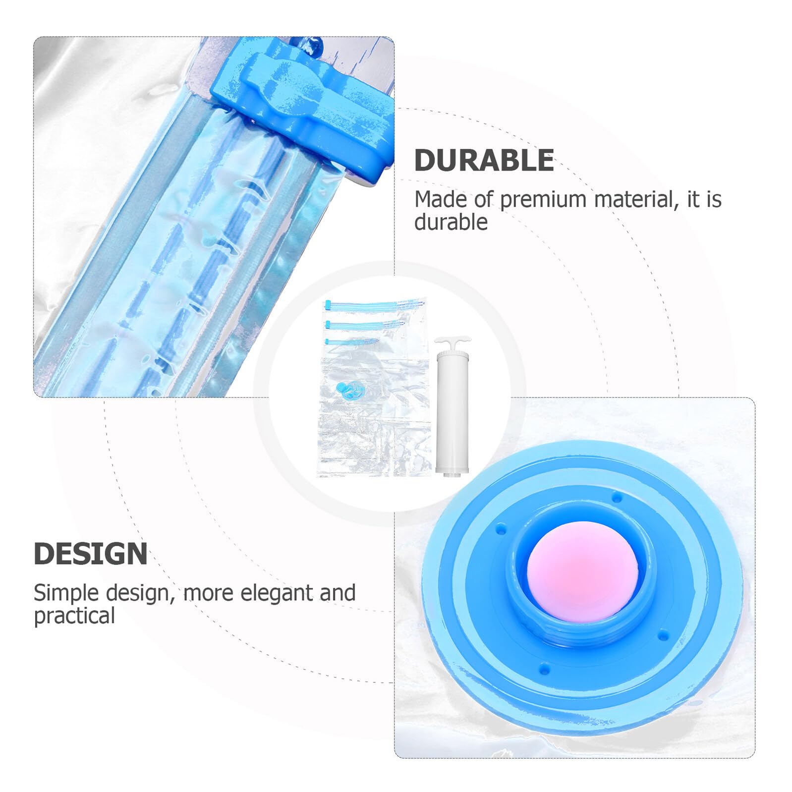 Compresión al Vacío Reutilizables con Bomba Manual Bolsas de Almacenamiento para Ropa Edredones y Mantas Ahorro de Espacio hasta para Viajes y Hogar