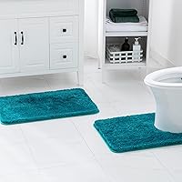 Vista 135 de MIULEE - Juego de 2 tapetes para baño, absorbentes, microfibra esponjosa y gruesa, con reverso antideslizante, lavable a máquina, para baño, ducha