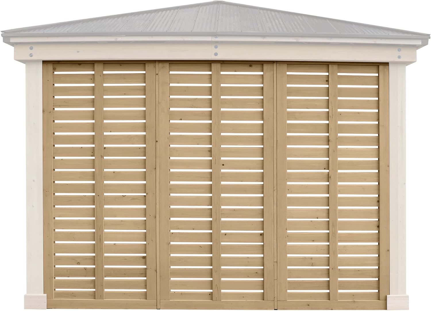 Yardistry 10' Meridian Wooden Privacy Wall, Fits One Side of 10' Meridian Gazebos, Cedar