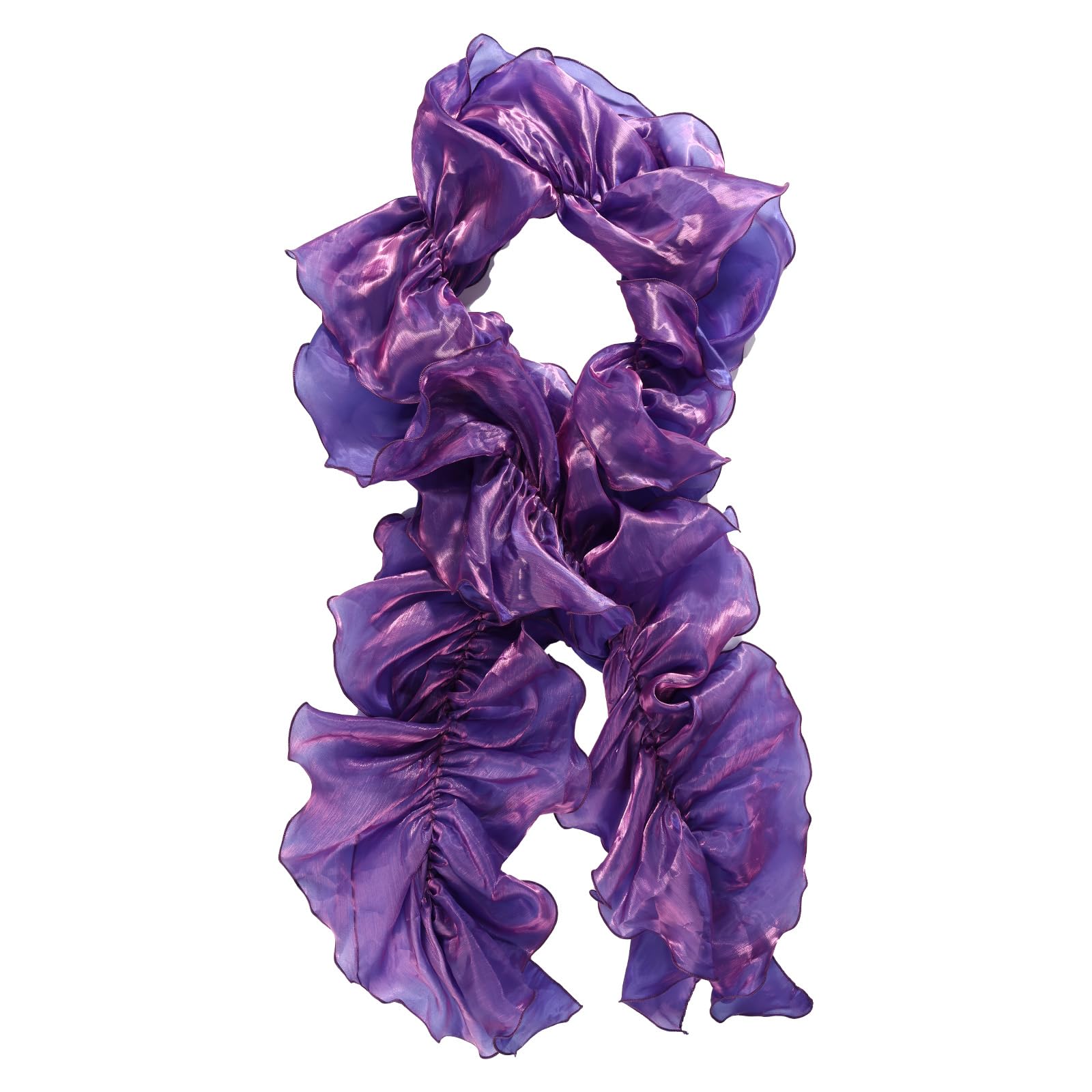 Mikovivi Organza Boa, 1920s Tulle Boa Scarf Wrap for Women (Purple)
