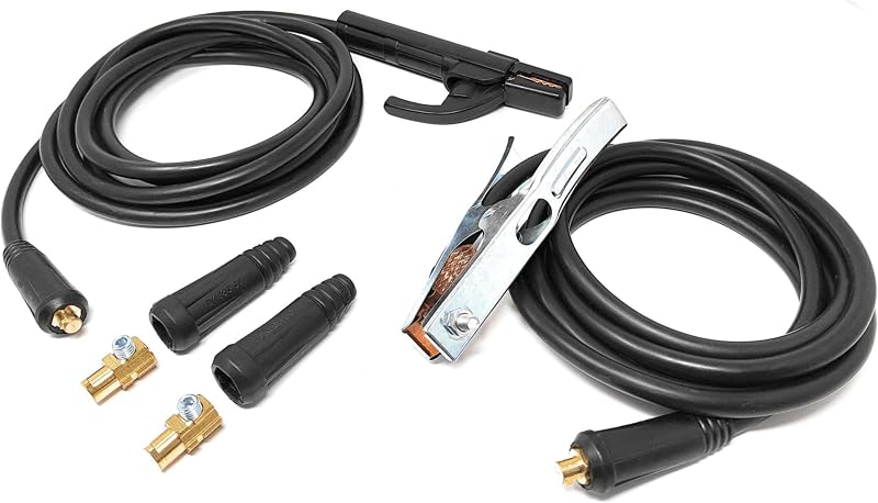 ELCAN Professional 300A elektródatartó és földelőcsipesz, 3 m rézkábellel (10–25 csatlakozókkal szerelve + 2 db 35–50 csatlakozó)