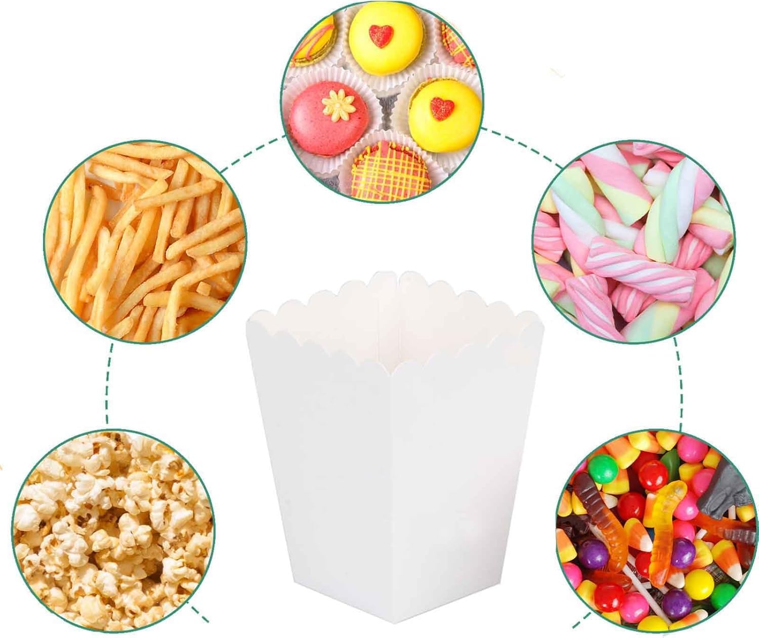 50 Pièces Boîtes à Popcorn Rouge - Petits Cornets En Carton 5,5x7,5x10,7 Cm Pour Fêtes, Cinéma Et Mariages