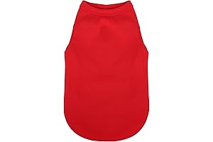 Elevate Your Dog&#x27;s Fashion Quotient with Eye-Catching Breathable Red Sleeveless Tee