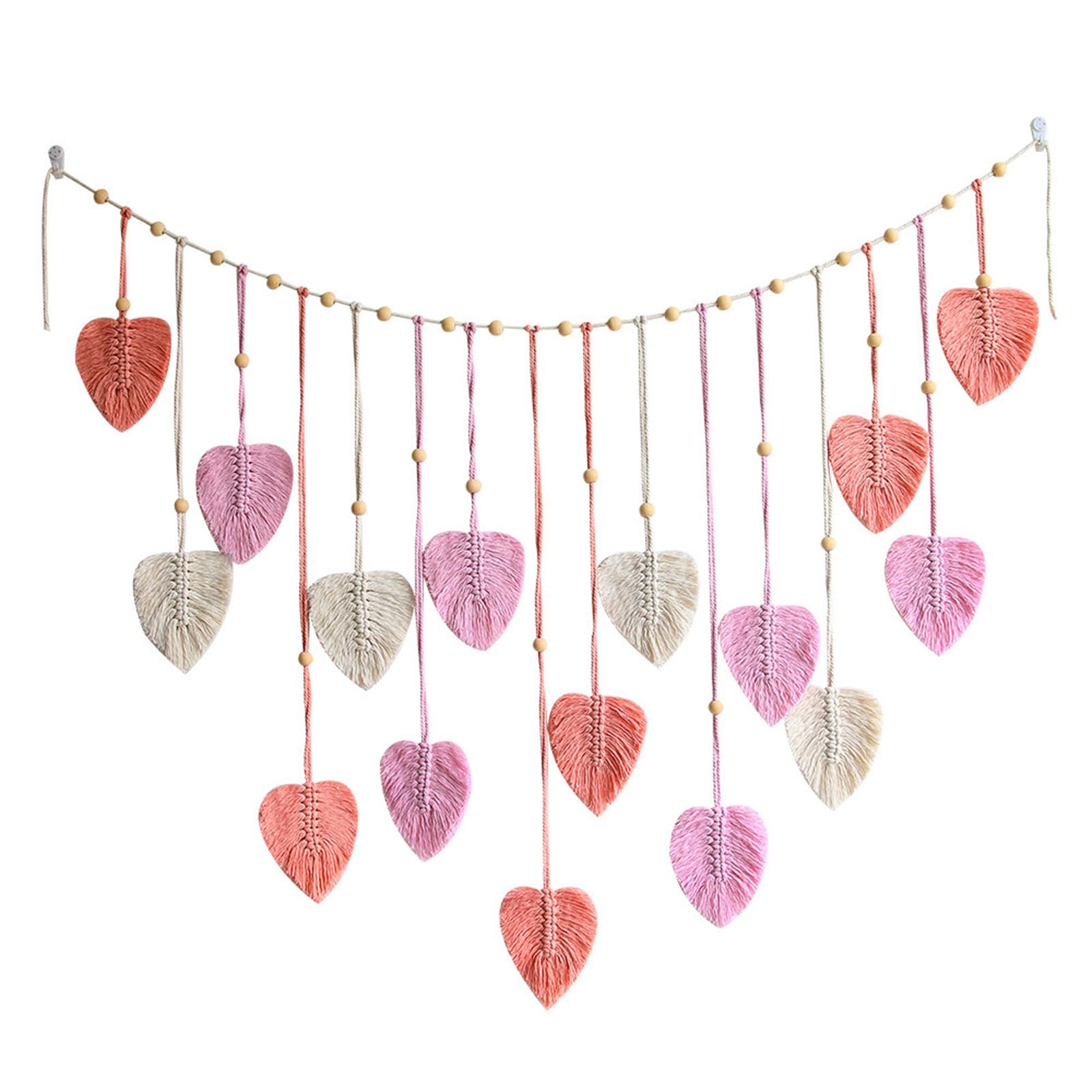 BELOWSYALER Macrames Wall Hanging Woven Tapestry Home Decor Leaves Feathered Wall Art Decorations for Apartment Nursery Farmhouse Backdrop Woven Leaves Hanging Art Decor