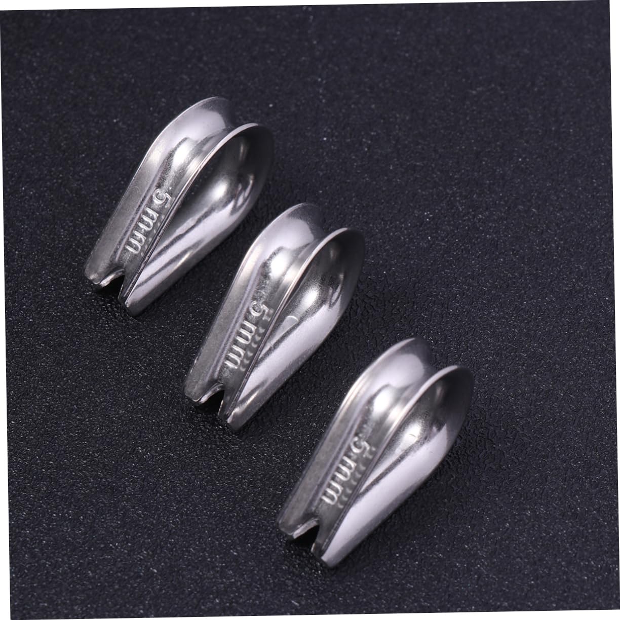 BELLIFFY 20pcs Stainless Steel Wire Thimble Locking Carabiners Clip Steel Wire Rope Clamps Thimble Steel Wire Rope Clamps Accessory Steel Wire Cable Thimble Wire Rope with Thimble Silver