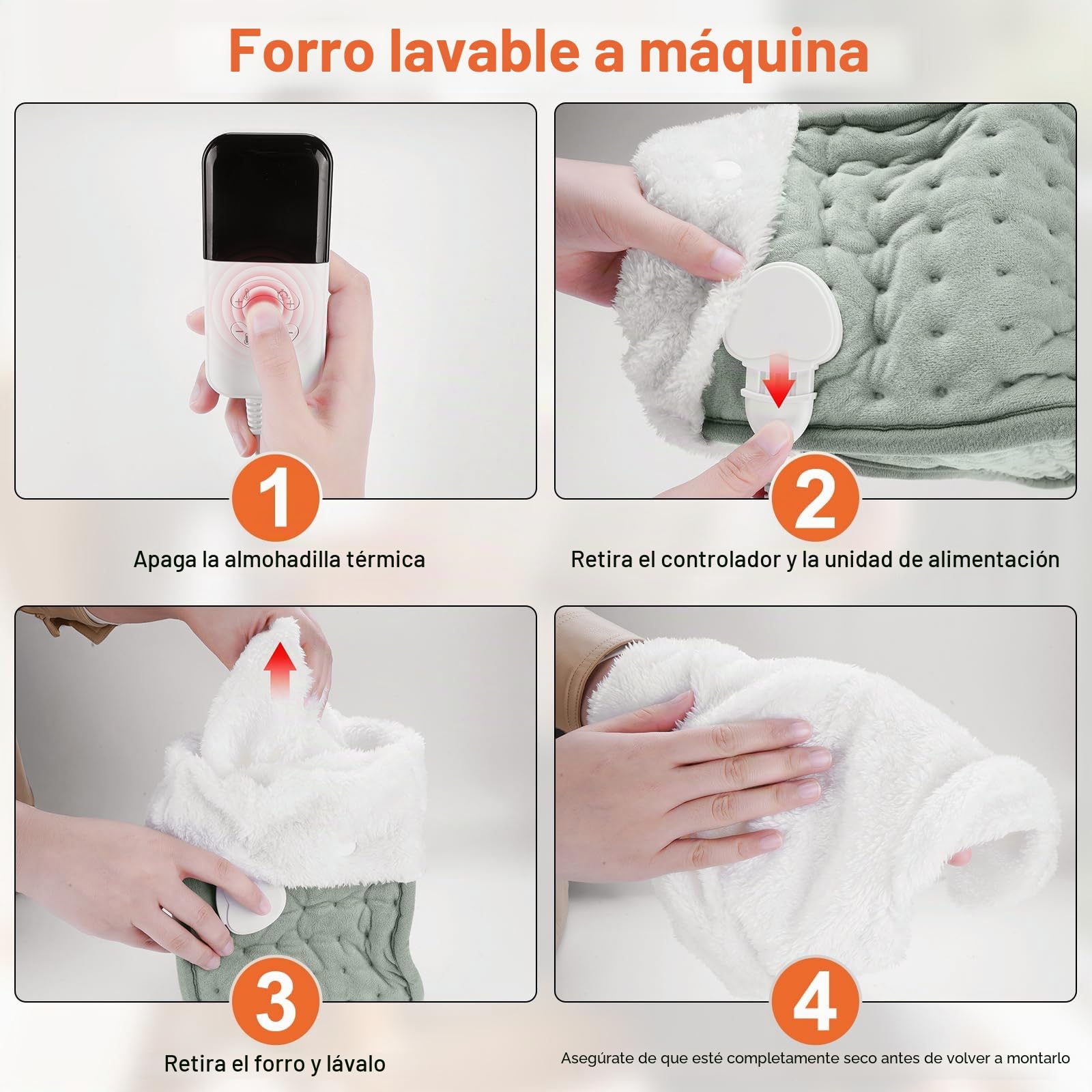 Calienta Pies, Separado Calienta Pies Electrico con (30 °C a 70 °C) Niveles de Calor (10-90 minutos) Temporizadores, Zapatillas Calefactables con Forro Lavable para Hombre y Mujer, Apagado Automático