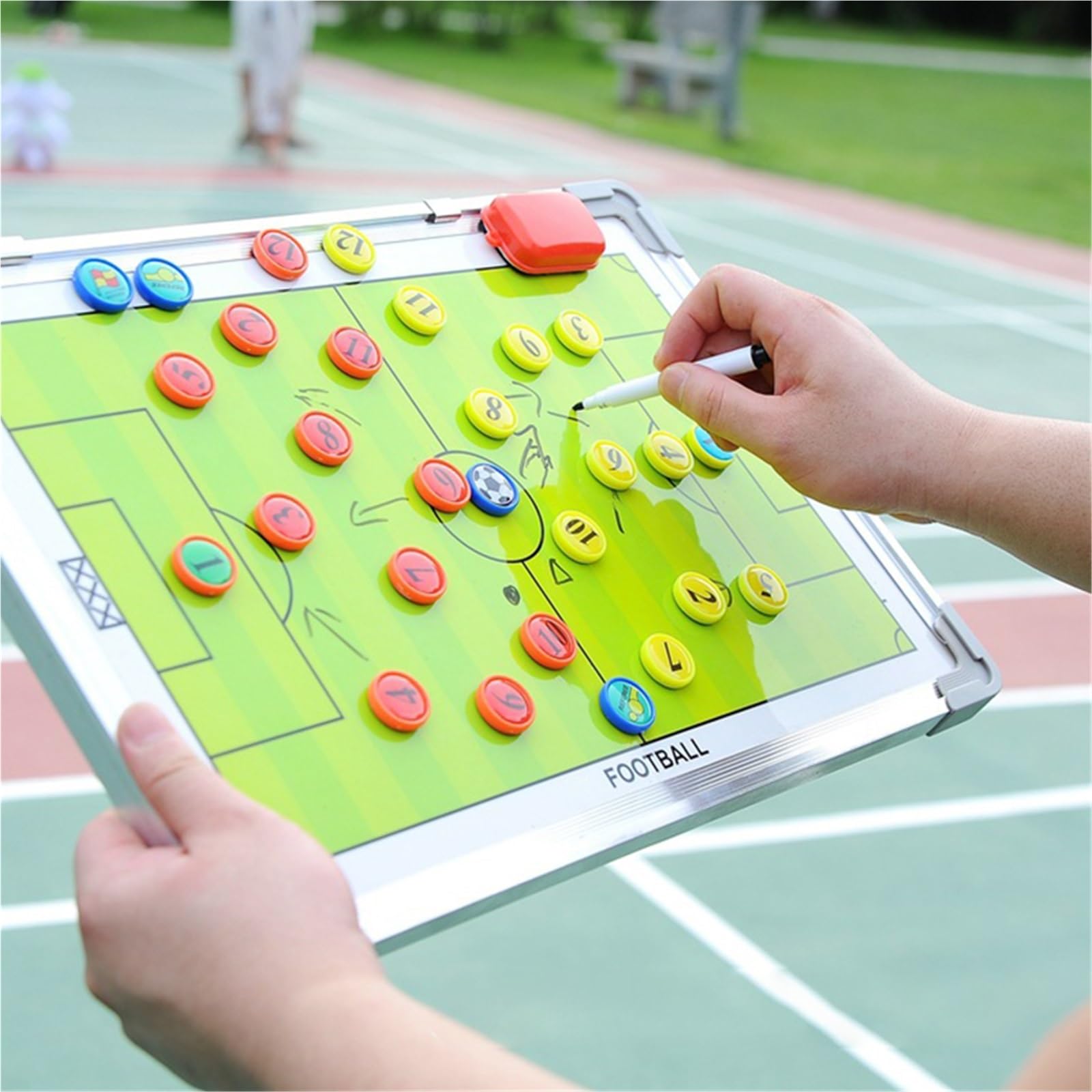 Calcio Strategia Trainer Board Lega Calcio Tattiche Magnetiche Piastra con Penna Cancellare A Secco Calcio Traning Equimpment Accessori