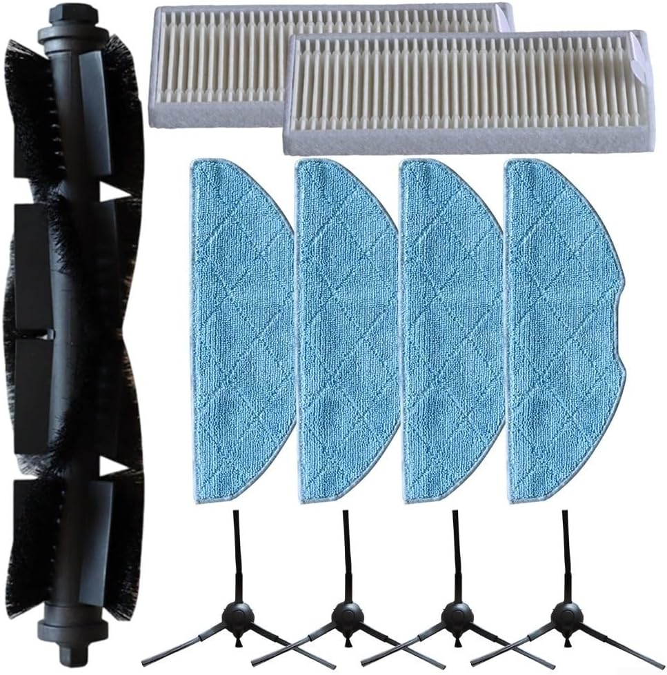 Main Brush and Accessory Kit for Eureka Lvac Voice Nuo, Comes with Side Brushes, Filters, and Mop Cloth for Effective Home Cleaning (A)