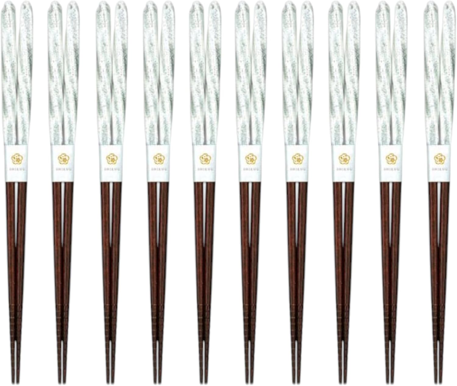 J-kitchens Chopsticks, Set of 10, Lunch, Picnic, Excursions, Sports Events, Guests, Wooden, Prince, Silver, 9.1 inches (23.0 cm), Dishwasher Safe, Made in Japan