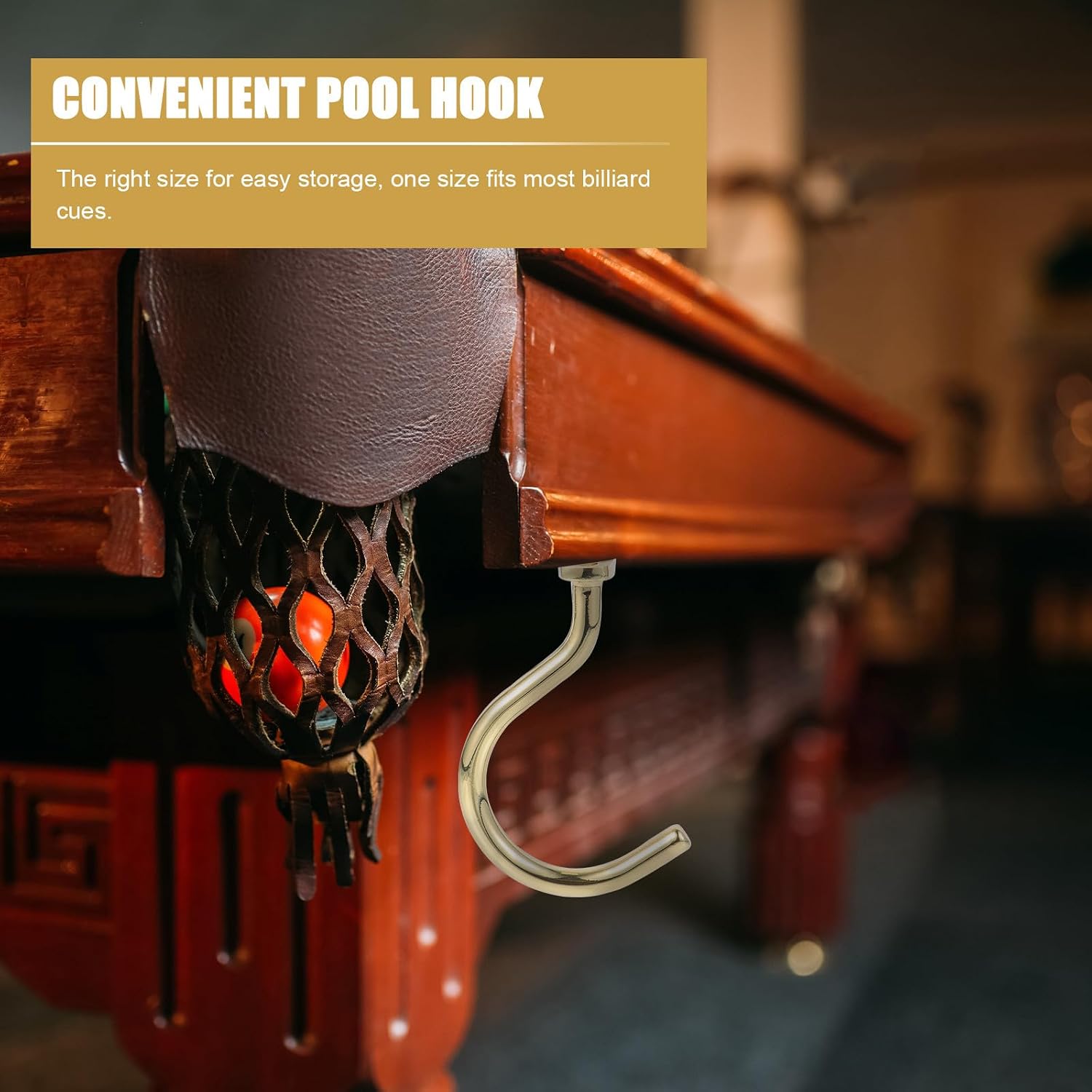 CHILDWEET Replaceable Pool Table Triangle Hook and Cue Rack Metal Billiard Table Hook with Screws Multi-function Snooker Accessory for Cue and Triangle Storage